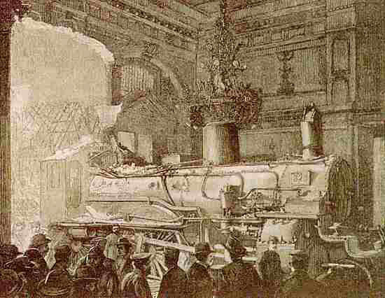L'Express Ostende-Vienne pénétrant dans la salle d'attente de la gare de Francfort le 6 décembre 1901
