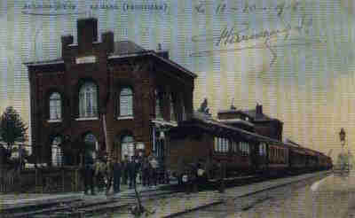 La gare frontire d'Aulnois-Quvy en 1908
